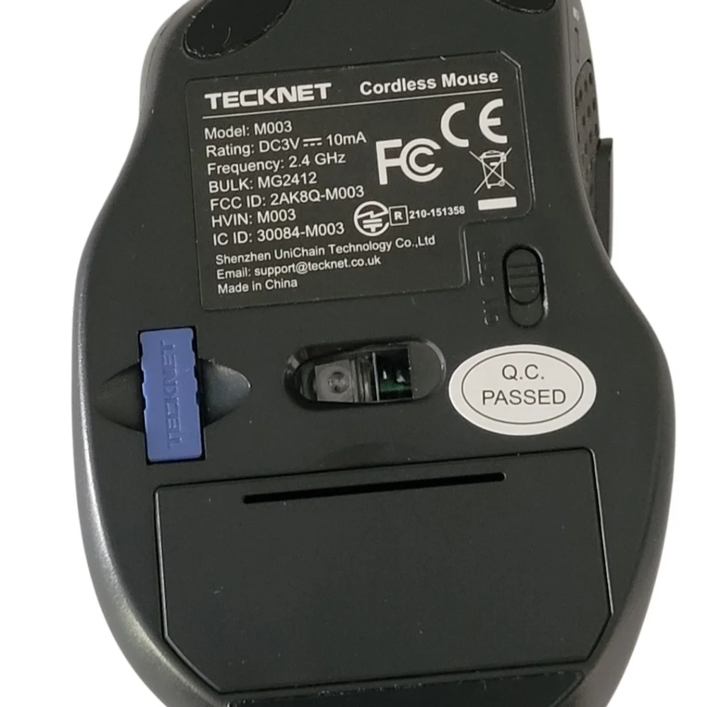 Tecknet Wireless Cordless Optical Mouse M003 Purple Open Box Complete W/Manual.